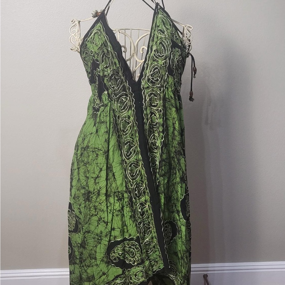 Green Halter Mini Dress